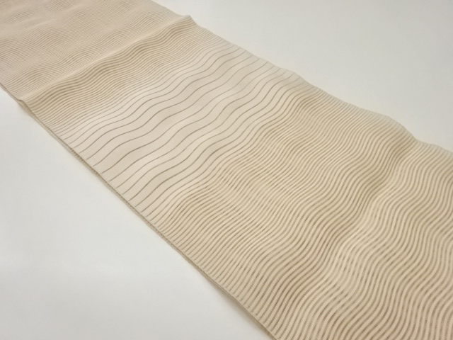 JAPANESE NAGOYA OBI FOR SUMMER / TSUZURE / WOVEN ABSTRACT STRIPE